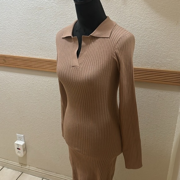 Tan long sleeve sweater dress size M!! - Picture 3 of 5